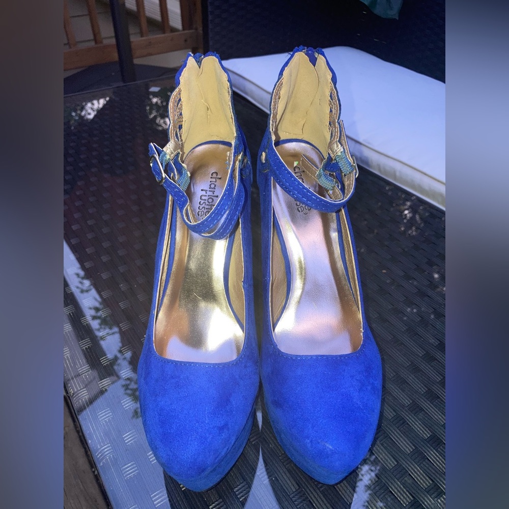 Women’s Blue Suede Charlotte Russe Heels